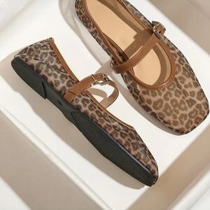 Leopard Print Mary Jane Flats